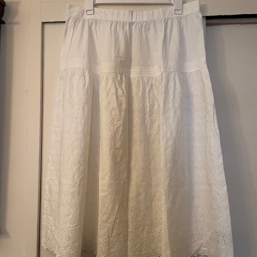 White Eyelet Midi Skirt - Women's - Picture 2 of 3